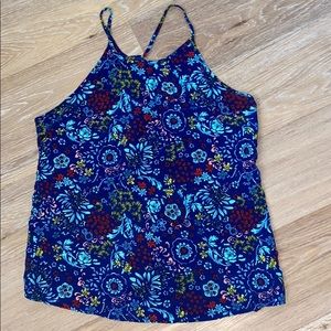 Blue floral tank top